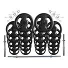 Kit com 80 Kg de Anilhas Ferro Fundido + Barras de Supino e Halteres Kit com 80 Kg de Anilhas Ferro Fundido + Barras de Supino e Halteres