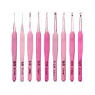 Kit Com 9 Agulhas De Crochê Cabo Soft Emborrachado Rosa Diy Kit Com 9 Agulhas De Crochê Cabo Soft Emborrachado Rosa Diy