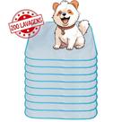 Kit com 9 Banheiro para Cães Tecido Ecológico 70x50 Branco com borda Azul - 200 Lavagens