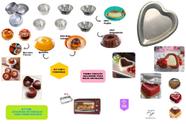 Kit Com 9 Mini Formas + 1 Assadeira Retangular Para Forno Elétrico + 1 Forma Coração Ballerine