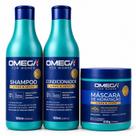 kit com 9 Produtos Kit Capilar Omega Hair Shampoo 1L Condicionador 1L Máscara 500g Sortido