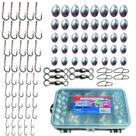 Kit Com 96 Acessórios De Pesca Com Estojo Anzóis Chumbo Snap e Girador