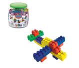 Kit com 96 peças de bloco de montar colorido