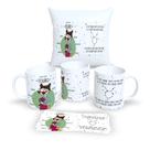 Kit Com Almofada 30x30cm e Caneca de Porcelana Signos Touro Kit Com Almofada 30x30cm e Caneca de Porcelana Signos Touro
