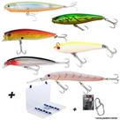 Kit com As Melhores 6 Iscas Artificiais By Nei Jesus para Pesca de Tucunarés (com Estojo e Snap)