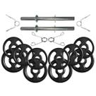 Kit com Barras de Halteres e Anilhas de Ferro - 16 Peças