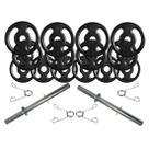 Kit com Barras de Halteres e Anilhas de Ferro - 20 Peças