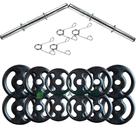 Kit com Barras de Halteres e Anilhas de Ferro Fundido - 24 Kg