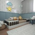 Kit com Cama Solteiro e Armário Baixo Montessoriano Yescasa Branco/Preto Kit com Cama Solteiro e Armário Baixo Montessoriano Yescasa Branco/Preto