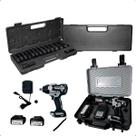 Kit Com Chave De Impacto 21V Brushless 700Nm e Kit Soquetes De Impacto CrMo 1/2 Pol de 10 a 27mm