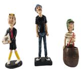 Kit com chaves no barril, seu madruga bravo e kiko em resina