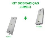 Kit com dobradiças jumbo para porta de vidro pivotante