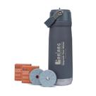 Kit com Dois Discos Multifuncionais Alcalinizantes e Mineralizadores de Água Lanlang, Uma Garrafa Térmica de parede dupla em inox 650ml