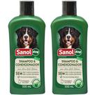Kit com Dois Shampoo e condicionador 2 em 1 Sanol Dog 500ml
