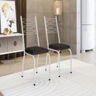 Kit com Duas Cadeiras de Cozinha 262 Branco/Cacau