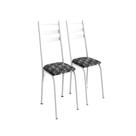 Kit com Duas Cadeiras de Cozinha 92cm Branco/ Mosaico Silver