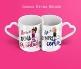 Kit com duas canecas porcelana casal minha metade Kit com duas canecas porcelana casal minha metade