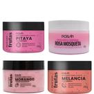 Kit Com Esfoliante De Melância, Pitaya, Rosa Mosqueta e Morango - Poran