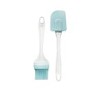 Kit com espatula e pincel de silicone para cozinha 2 pçs