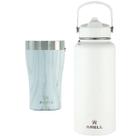 Kit com Garrafa 946ml e Copo 473ml Termicos Arell Inox Parede Dupla Isolamento à Vácuo