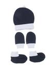 Kit com Gorro, Par de Luvas e Par de Meias Em Malha Masculino - 3 Peças
