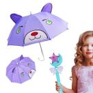 Kit com Guarda Chuva Infantil Sombrinha com Orelhinhas e Apito + Varinha Mágica Encantada Luz e Som