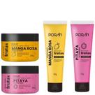 Kit Com Hidratante Esfoliante Manga Rosa e Pitaya Poran