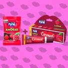 Kit com Hidratante Labial e Balas -Carmed Fini Amora Intensa