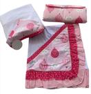 Kit com Manta, Trocador de bolsa e Toalha Forrada com Fralda Balão rosa