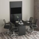 Kit com Mesa para Reunião 4 Lugares e Painel para Tv até 32 Polegadas Kit com Mesa para Reunião 4 Lugares e Painel para Tv até 32 Polegadas