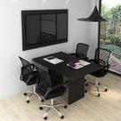 Kit com Mesa para Reunião 4 Lugares e Painel para Tv até 55 Polegadas Kit com Mesa para Reunião 4 Lugares e Painel para Tv até 55 Polegadas