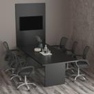 Kit com Mesa para Reunião 6 Lugares e Painel para Tv até 37 Polegadas
