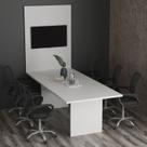 Kit com Mesa para Reunião 6 Lugares e Painel para Tv até 37 Polegadas