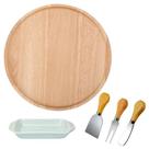 Kit com Petisqueira Giratória Travessa e Utensílios 5 Peças Para Servir