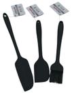 Kit com Pincel, Mini Espátula e Meia Espátula de Silicone