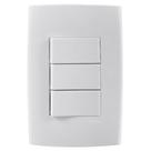 Kit com Placa 4x2 com 1 Interruptor Simples + 2 Interruptores Paralelos Astra Branco