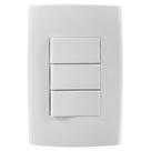 Kit com Placa 4x2 com 1 Interruptor Simples + 2 Interruptores Paralelos Astra