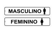 Kit com Placas de Sinalização para Banheiro Masculino e Feminino - Para Porta - 5x25 cm em PS (Poliestireno) Kit com Placas de Sinalização para Banheiro Masculino e Feminino - Para Porta - 5x25 cm em PS (Poliestireno)