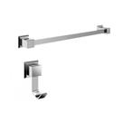 Kit com Porta Toalha de Banho 62cm e 01 Cabide Cromado Ducon Metais