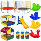 Kit Com Pula Pula Piscina De Bolinhas Escorregador Gangorra