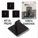 Kit com seis ganchos em metal reforcado multiuso de parede