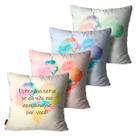 Kit Com4 Capas de Almofadas Corações Estilo Aquarela 45x45cm