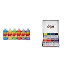 Kit combinado de tintas de têmpera laváveis e marcadores laváveis Casafoyer