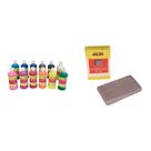 Kit combinado de tintas e argila de modelagem Casafoyer Tempera para artes e ofícios criativos na escola ou em casa Kit combinado de tintas e argila de modelagem Casafoyer Tempera para artes e ofícios criativos na escola ou em casa