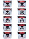 KIT COMBO 10 Placa DE Sinalização PERIGO TOXICO 20 X 30 CM