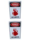 KIT COMBO 2 Placa DE Sinalização PERIGO INFLAMAVEL 20X30 CM