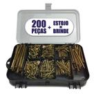 Kit Combo 200 Parafusos Chipboard Philips + Maleta Estojo Cx para organizar Pequenos reparos