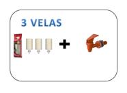 Kit (combo) 3 velas tradicional para filtro de barro + torneira clic marrom stéfani