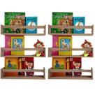Kit Combo 6 Estantes De Livro Pratileira Para Quarto Bebê Mdf madeira 55cm
