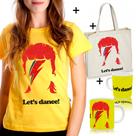 Kit Combo Camiseta Davi Bowie + Sacola Ecobag + Caneca